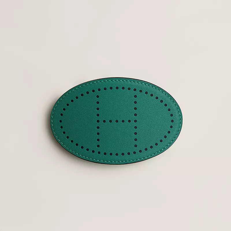 HERMES EVELYNE GM HAIR CLIP MALACHITE