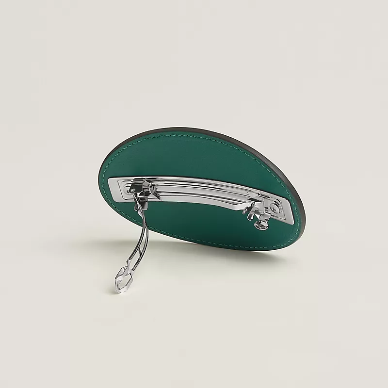HERMES EVELYNE GM HAIR CLIP MALACHITE