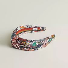 HERMES KNOT BLOOM HEADBAND NAVY