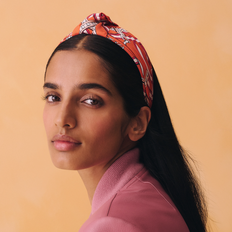 HERMES KNOT GRAND TRALALA HEADBAND ORANGE