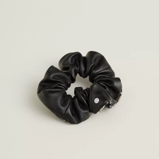 HERMES CLAUDIA BLOOM SCRUNCHIE NOIR / NOIR