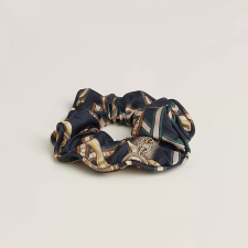 HERMES CLAUDIA GRAND TRALALA SCRUNCHIE MARINE