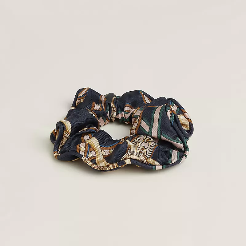 HERMES CLAUDIA GRAND TRALALA SCRUNCHIE MARINE