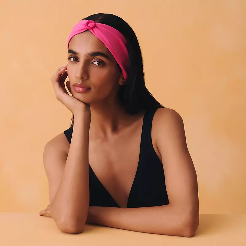 HERMES "FLOTS" MAGDA HEADBAND ROSE POP