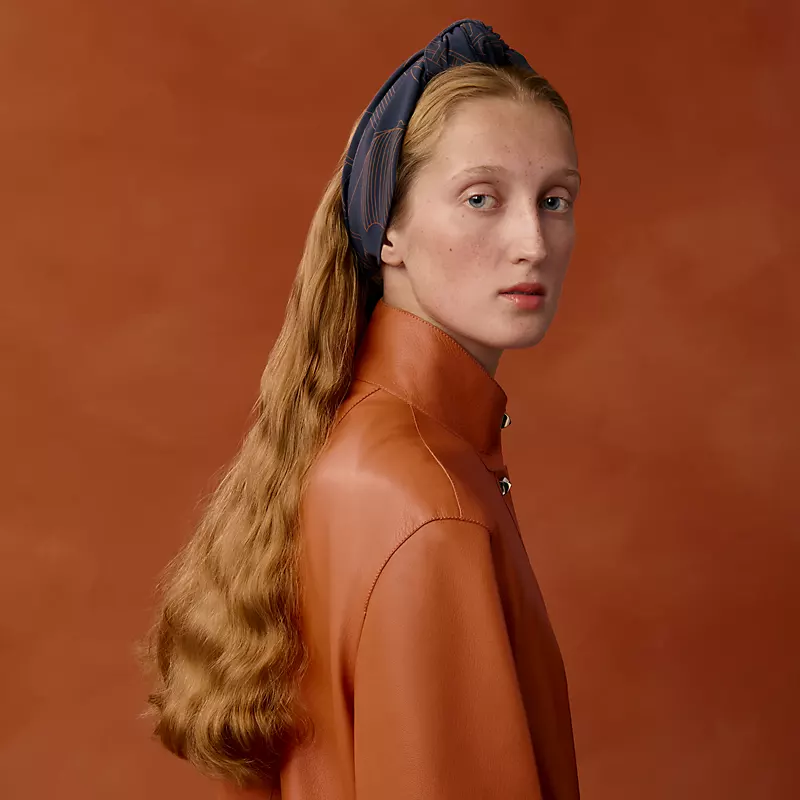 HERMES "THALASSA" GABI HEADBAND BLEU GABIER