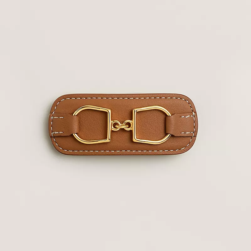 HERMES HARNAIS HAIR CLIP GOLD