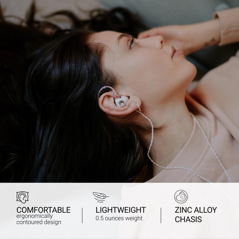 MEZE AUDIO ALBA WIRED IN-EAR EARBUDS WITH USB-C ADAPTER NOISE-ISOLATING ERGONOMIC DESIGN