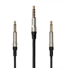 MEZE AUDIO 1.2M KEVLAR CABLE WITH MIC REMOTE FOR 99 CLASSICS WALNUT SILVER, 3.5MM TO DUAL TS