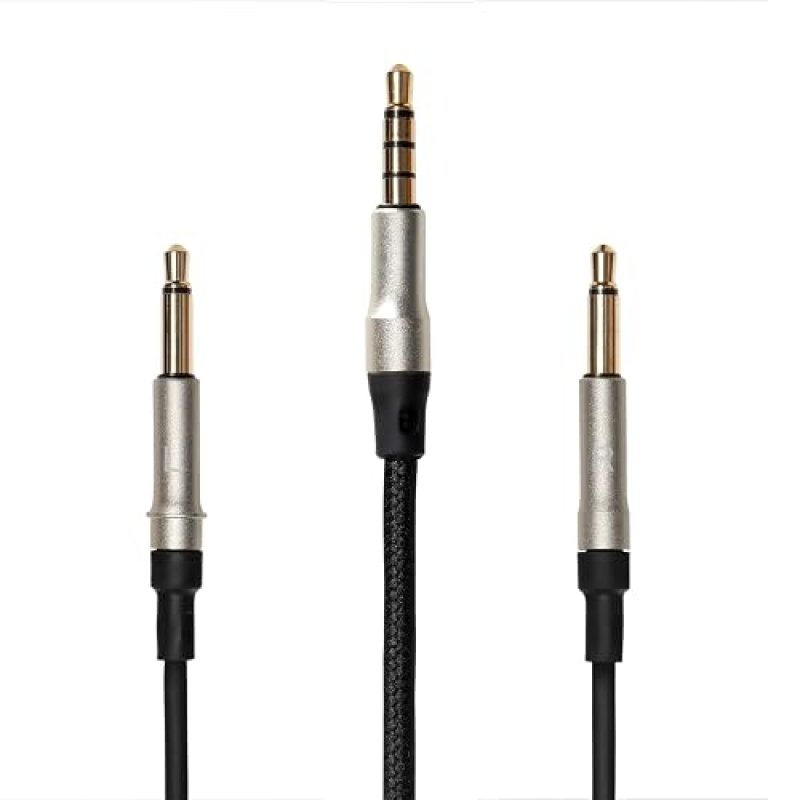 MEZE AUDIO 1.2M KEVLAR CABLE WITH MIC REMOTE FOR 99 CLASSICS WALNUT SILVER, 3.5MM TO DUAL TS