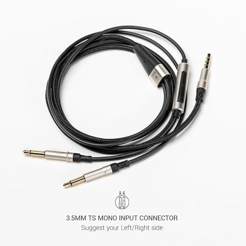 MEZE AUDIO 1.2M KEVLAR CABLE WITH MIC REMOTE FOR 99 CLASSICS WALNUT SILVER, 3.5MM TO DUAL TS