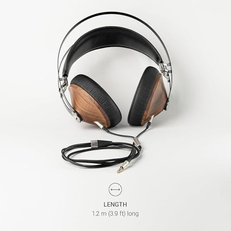 MEZE AUDIO 1.2M KEVLAR CABLE WITH MIC REMOTE FOR 99 CLASSICS WALNUT SILVER, 3.5MM TO DUAL TS