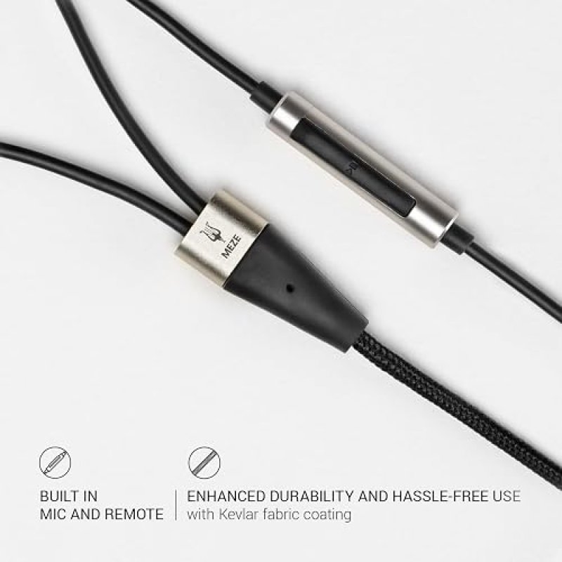 MEZE AUDIO 1.8M KEVLAR CABLE WITH MIC REMOTE FOR 99 NEO 99 CLASSICS WALNUT SILVER