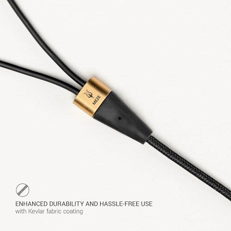 MEZE AUDIO 3M KEVLAR CABLE FOR 99 CLASSICS WALNUT GOLD 3.5MM TO DUAL TS MONO OXYGEN-FREE COPPER