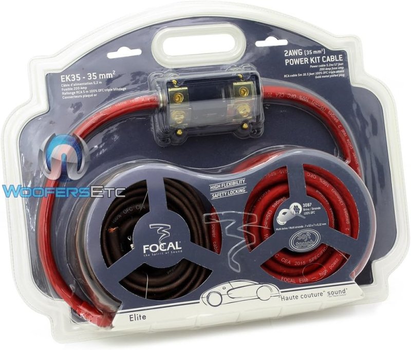 FOCAL AUDIO EK35 ELITE SERIES 2 AWG AMPLIFIER WIRING KIT FOR CAR AUDIO SYSTEMS
