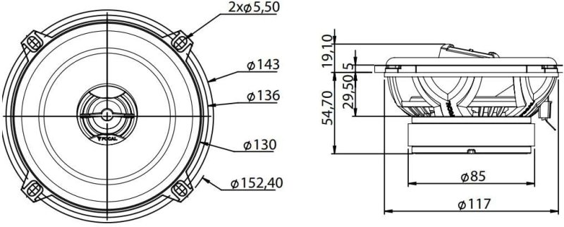 FOCAL 130AC 5.25-INCH COAXIAL CAR SPEAKER KIT HIGH-QUALITY AUDIO UPGRADE