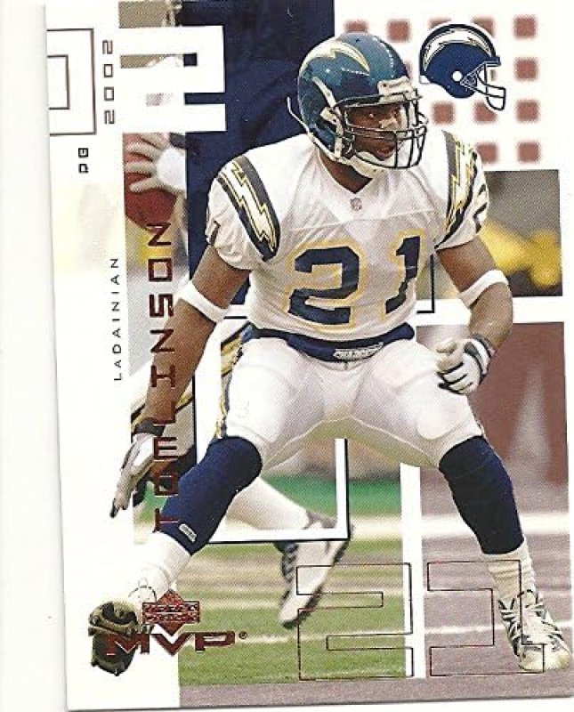 UPPER DECK LADAINIAN TOMLINSON MVP FOOTBALL CARD 198 SAN DIEGO CHARGERS FREE SHIPPING 2002