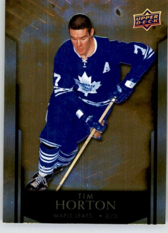 UPPER DECK TIM HORTONS LEGENDS 1 TIM HORTON TORONTO MAPLE LEAFS HOCKEY CARD 2023