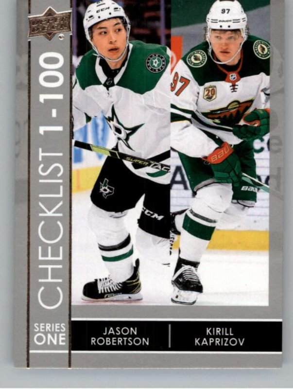 UPPER DECK 199 JASON ROBERTSON KIRILL KAPRIZOV HOCKEY CARD DALLAS STARS MINNESOTA WILD 2021-22