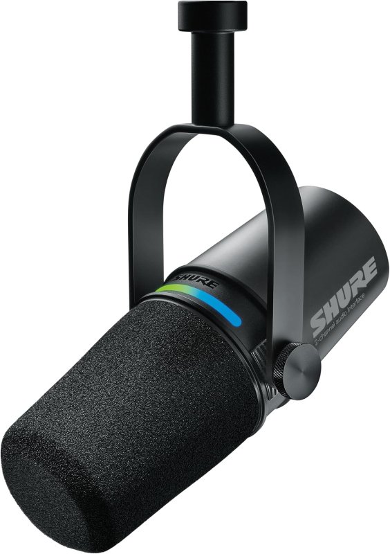 SHURE MV7I USB-C SMART MICROPHONE WITH BUILT-IN AUDIO INTERFACE FOR PODCASTING STREAMING