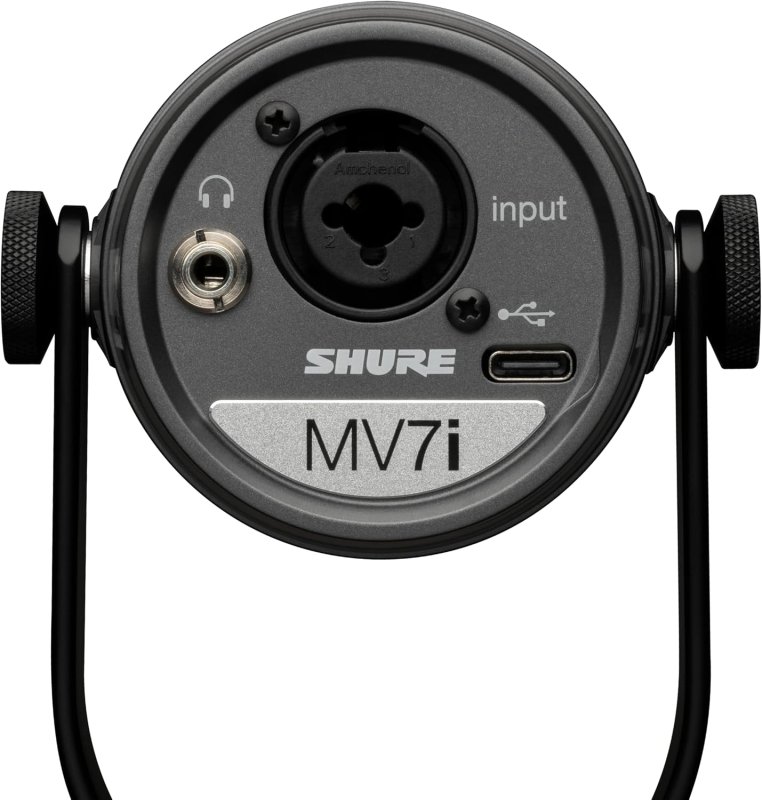 SHURE MV7I USB-C SMART MICROPHONE WITH BUILT-IN AUDIO INTERFACE FOR PODCASTING STREAMING