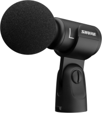 SHURE MV88 STEREO USB CONDENSER MICROPHONE FOR STREAMING, RECORDING, MAC WINDOWS, TRAVEL BLACK