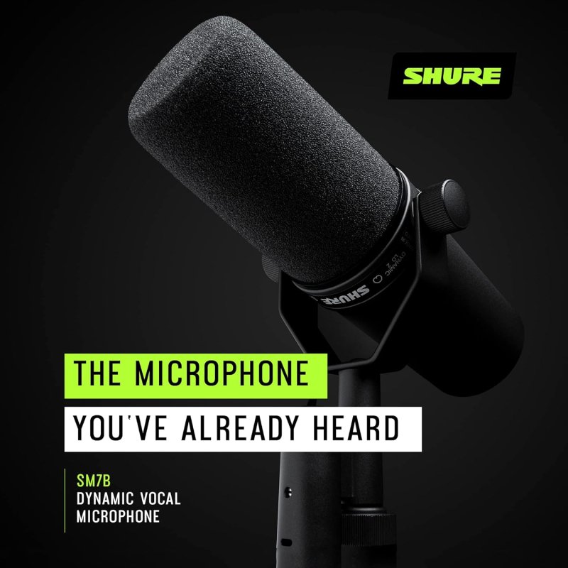 SHURE SM7B DYNAMIC VOCAL MICROPHONE FOR PODCASTING, STREAMING, AND PROFESSIONAL RECORDING