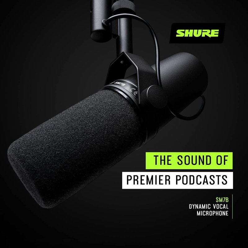 SHURE SM7B DYNAMIC VOCAL MICROPHONE FOR PODCASTING, STREAMING, AND PROFESSIONAL RECORDING