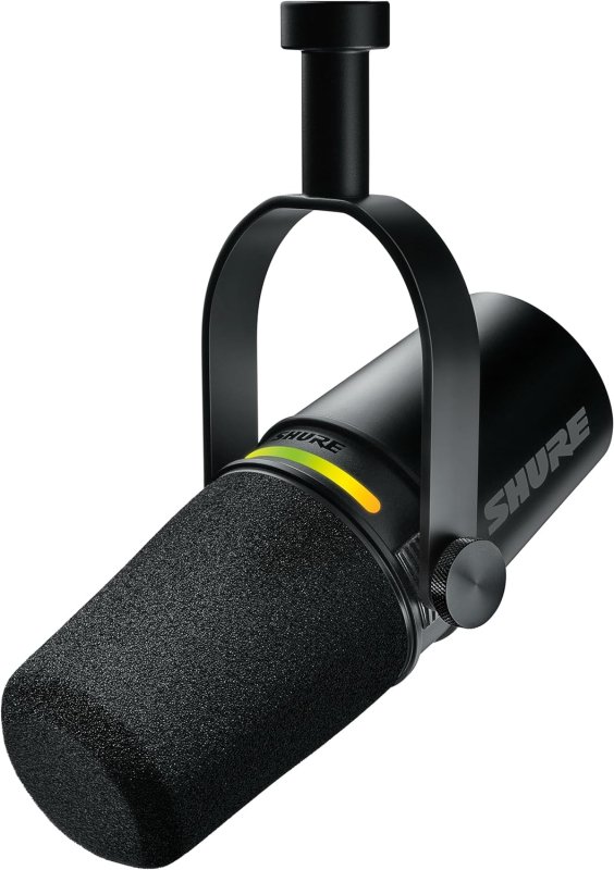 SHURE MV7 USB-C XLR DYNAMIC PODCAST MICROPHONE BLACK PROFESSIONAL STREAMING MIC