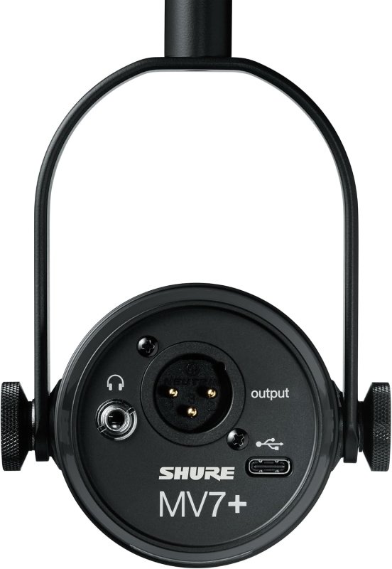 SHURE MV7 USB-C XLR DYNAMIC PODCAST MICROPHONE BLACK PROFESSIONAL STREAMING MIC