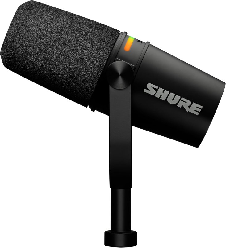 SHURE MV7 USB-C XLR DYNAMIC PODCAST MICROPHONE BLACK PROFESSIONAL STREAMING MIC