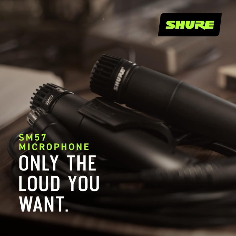 SHURE SM57 PRO XLR DYNAMIC MICROPHONE FOR INSTRUMENTS PROFESSIONAL AUDIO RECORDING MIC