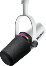 SHURE MV7 WHITE PODCAST MICROPHONE USB-C XLR DYNAMIC MIC FOR STREAMING RECORDING