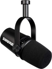 SHURE MV7 USB XLR PODCAST MICROPHONE WITH HEADPHONE OUTPUT, VOICE-ISOLATING TECH, BLACK