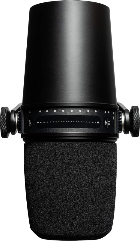 SHURE MV7 USB XLR PODCAST MICROPHONE WITH HEADPHONE OUTPUT, VOICE-ISOLATING TECH, BLACK