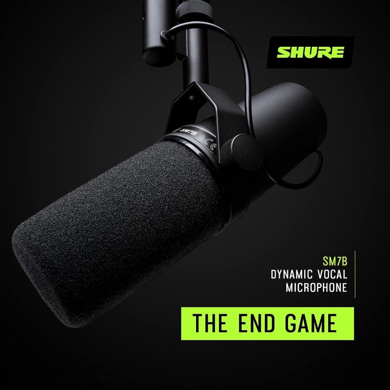SHURE SM7B MVX2U BUNDLE STUDIO VOCAL MICROPHONE WITH XLR TO USB ADAPTER CONNECTIVITY