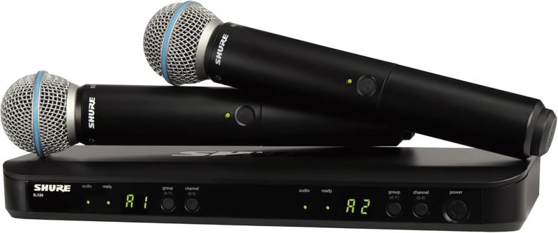 SHURE BLX288 B58 DUAL WIRELESS VOCAL MICROPHONE SYSTEM H10 BAND FOR LIVE PERFORMANCE