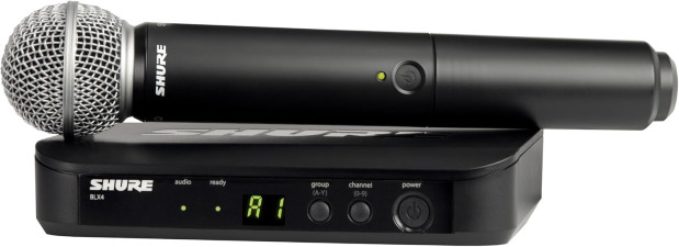 SHURE BLX24 SM58 WIRELESS HANDHELD MIC SYSTEM H11 BAND 300FT RANGE 14HR BATTERY LIFE