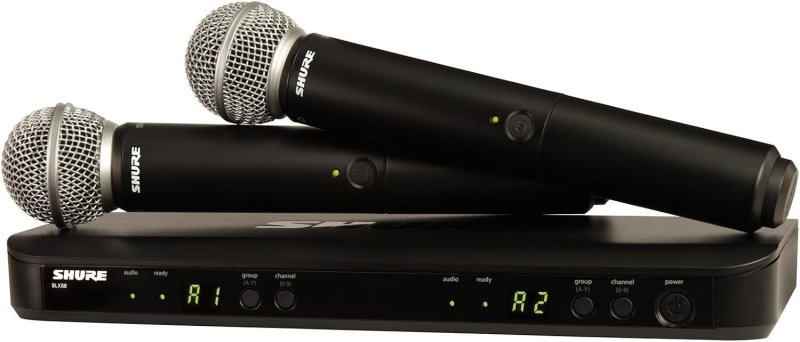 SHURE BLX288 SM58 DUAL WIRELESS VOCAL MICROPHONE SYSTEM H10 BAND FOR LIVE PERFORMANCE