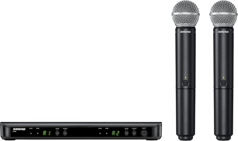 SHURE BLX288 SM58 DUAL WIRELESS VOCAL MICROPHONE SYSTEM H10 BAND FOR LIVE PERFORMANCE