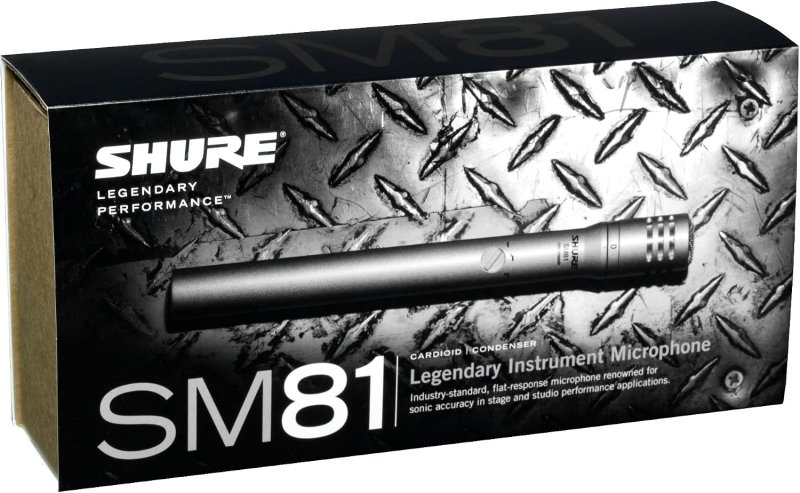 SHURE SM81-LC CARDIOID CONDENSER INSTRUMENT MICROPHONE FOR PROFESSIONAL AUDIO RECORDING