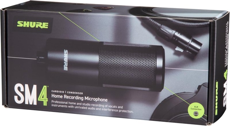 SHURE SM4-K STUDIO CONDENSER MICROPHONE XLR MIC FOR HOME RECORDING VOCALS INSTRUMENTS