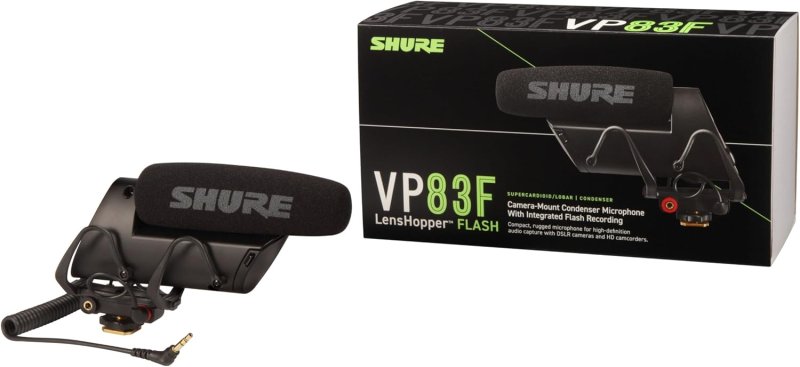 SHURE VP83F LENSHOPPER CAMERA SHOTGUN MICROPHONE WITH DIGITAL FLASH RECORDING SHOCK MOUNT