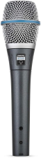 SHURE BETA 87A CONDENSER VOCAL MICROPHONE WITH BUILT-IN POP FILTER FOR CLEAR SOUND