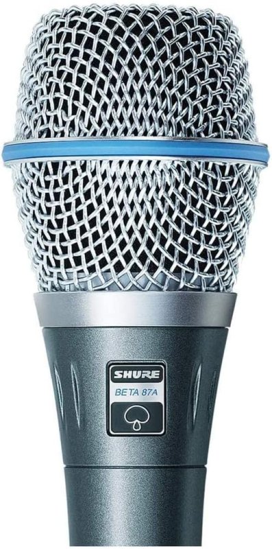 SHURE BETA 87A CONDENSER VOCAL MICROPHONE WITH BUILT-IN POP FILTER FOR CLEAR SOUND
