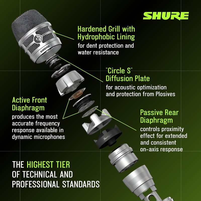 SHURE KSM8 DUALDYNE DYNAMIC VOCAL MICROPHONE DUAL-DIAPHRAGM CARDIOID FOR LIVE STUDIO