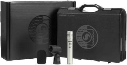 SHURE KSM137 SL STEREO PAIR WITH 2 MICS, WINDSCREENS, A27M ADAPTER CARRYING CASE