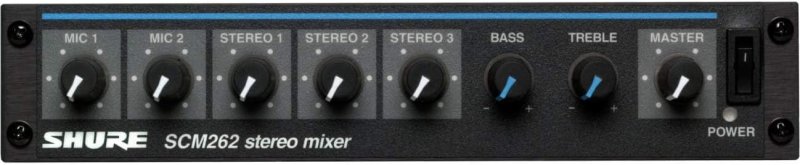 SHURE SCM262 STEREO MICROPHONE MIXER WITH 12V PHANTOM POWER FOR RESTAURANTS CLASSROOMS