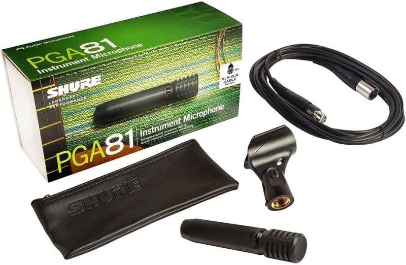 SHURE PGA81 CONDENSER INSTRUMENT MICROPHONE WITH CARDIOID PICKUP PATTERN - PGA81-XLR