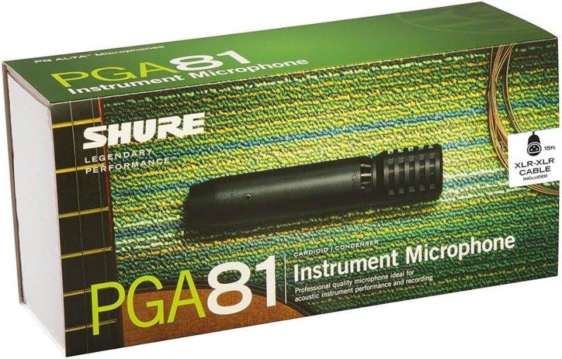 SHURE PGA81 CONDENSER INSTRUMENT MICROPHONE WITH CARDIOID PICKUP PATTERN - PGA81-XLR