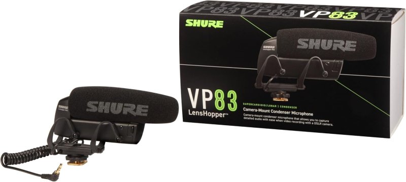 SHURE VP83 LENSHOPPER DSLR CAMERA-MOUNTED SHOTGUN MICROPHONE FOR HD CAMCORDERS